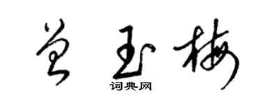 梁锦英曾玉梅草书个性签名怎么写