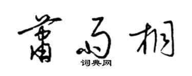 梁锦英萧雨桐草书个性签名怎么写