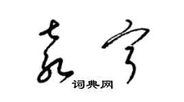 梁锦英袁宁草书个性签名怎么写
