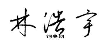 梁锦英林浩宇草书个性签名怎么写