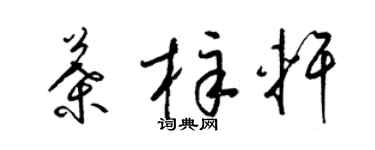梁锦英叶梓轩草书个性签名怎么写