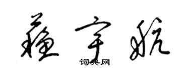 梁锦英苏宇航草书个性签名怎么写