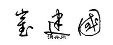 梁锦英崔建国草书个性签名怎么写
