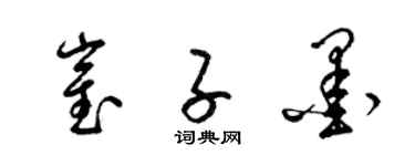 梁锦英崔子墨草书个性签名怎么写