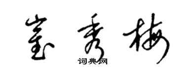 梁锦英崔秀梅草书个性签名怎么写