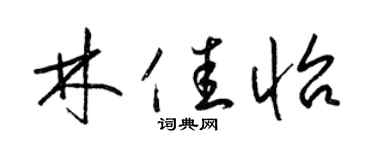 梁锦英林佳怡草书个性签名怎么写