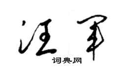 梁锦英汪军草书个性签名怎么写
