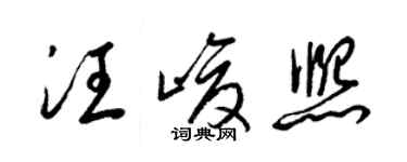 梁锦英汪峻熙草书个性签名怎么写