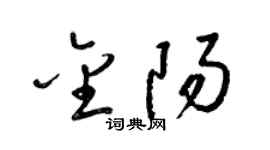 梁锦英金阳草书个性签名怎么写