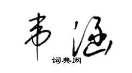 梁锦英韦涵草书个性签名怎么写