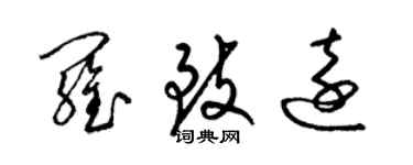 梁锦英罗致远草书个性签名怎么写