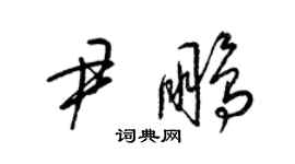 梁锦英尹鹏草书个性签名怎么写