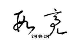 梁锦英段亮草书个性签名怎么写
