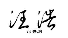 梁锦英汪浩草书个性签名怎么写