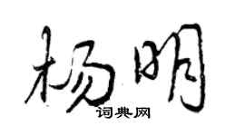 曾庆福杨明行书个性签名怎么写