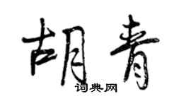 曾庆福胡青行书个性签名怎么写