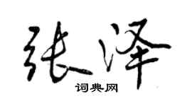 曾庆福张泽行书个性签名怎么写