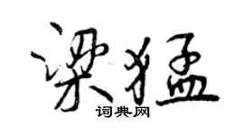 曾庆福梁猛行书个性签名怎么写