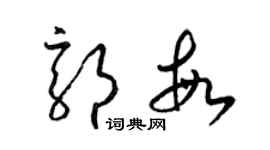梁锦英郭敏草书个性签名怎么写
