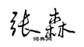 曾庆福张森行书个性签名怎么写