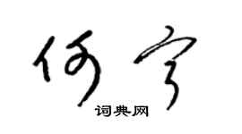 梁锦英何宁草书个性签名怎么写