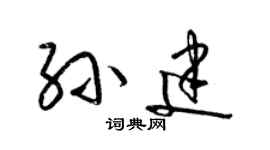 梁锦英孙建草书个性签名怎么写
