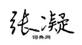 曾庆福张凝行书个性签名怎么写