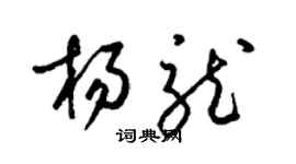 梁锦英杨龙草书个性签名怎么写