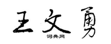曾庆福王文勇行书个性签名怎么写