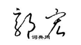 梁锦英郭宏草书个性签名怎么写