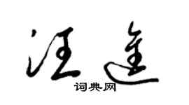 梁锦英汪进草书个性签名怎么写