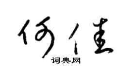 梁锦英何佳草书个性签名怎么写