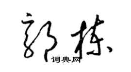 梁锦英郭栋草书个性签名怎么写