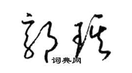 梁锦英郭琪草书个性签名怎么写