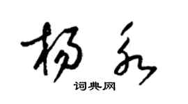 梁锦英杨永草书个性签名怎么写
