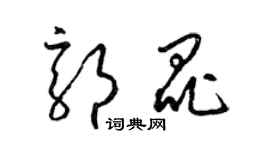 梁锦英郭昆草书个性签名怎么写
