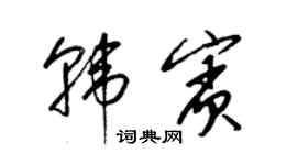 梁锦英韩宾草书个性签名怎么写