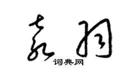 梁锦英袁羽草书个性签名怎么写