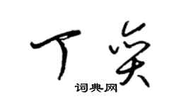 梁锦英丁奕草书个性签名怎么写