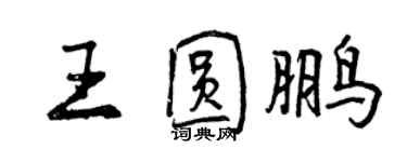 曾庆福王圆鹏行书个性签名怎么写