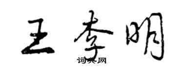 曾庆福王李明行书个性签名怎么写