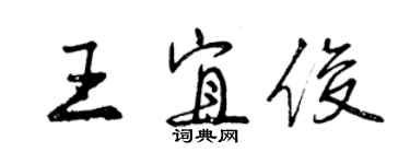 曾庆福王宜俊行书个性签名怎么写