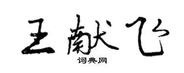 曾庆福王献飞行书个性签名怎么写