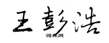 曾庆福王彭浩行书个性签名怎么写