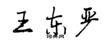 曾庆福王东严行书个性签名怎么写