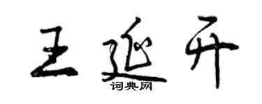 曾庆福王延开行书个性签名怎么写