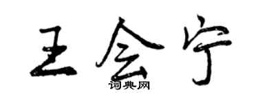 曾庆福王会宁行书个性签名怎么写