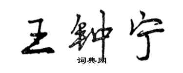曾庆福王钟宁行书个性签名怎么写