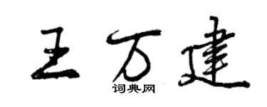 曾庆福王万建行书个性签名怎么写