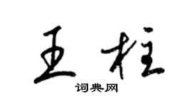 梁锦英王柱草书个性签名怎么写